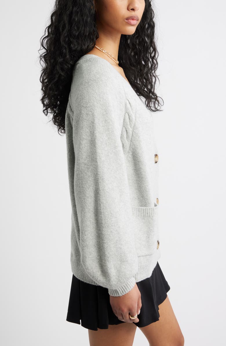 BP. Relaxed Everyday Cardigan, Alternate, color, Grey Soft Heather