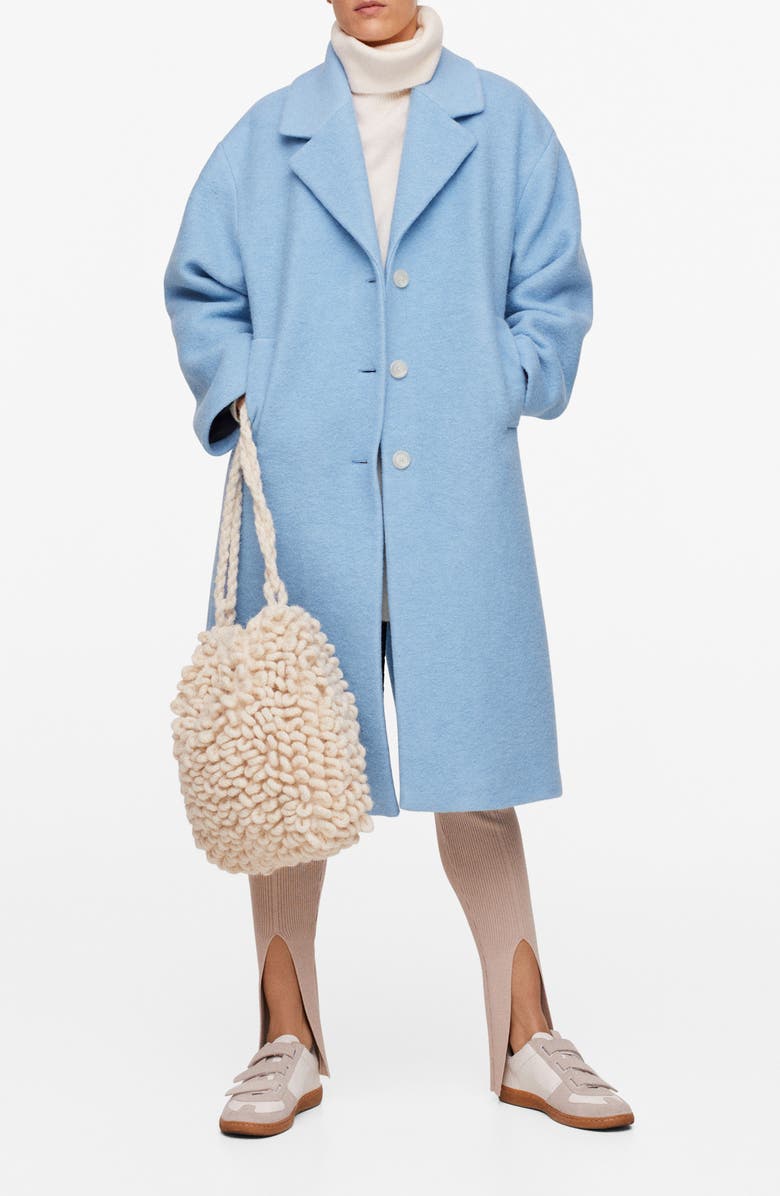 MANGO Oversize Wool Blend Coat, Alternate, color, 