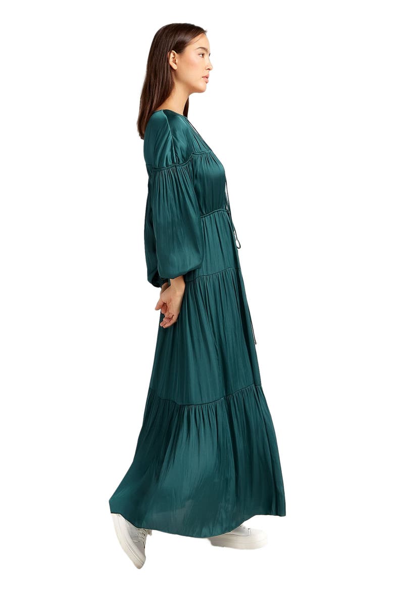 Window Seat Tiered Maxi Dress, Alternate, color, Dark Green