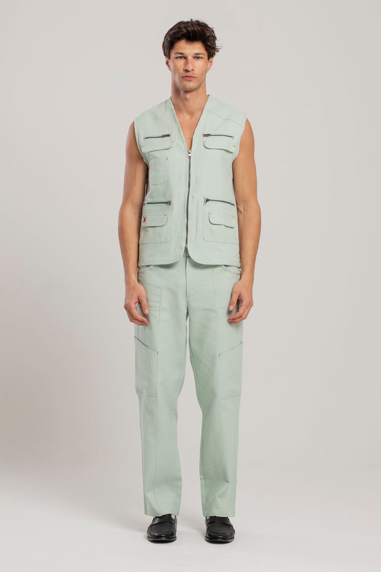 Linen Blend Free Heaven Vest With Pocket, Alternate, color, Light Green