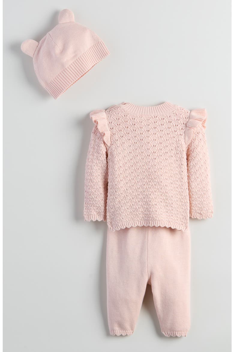 Kids' Sweet 3-Piece Sweater Set, Alternate, color, PINK LOTUS