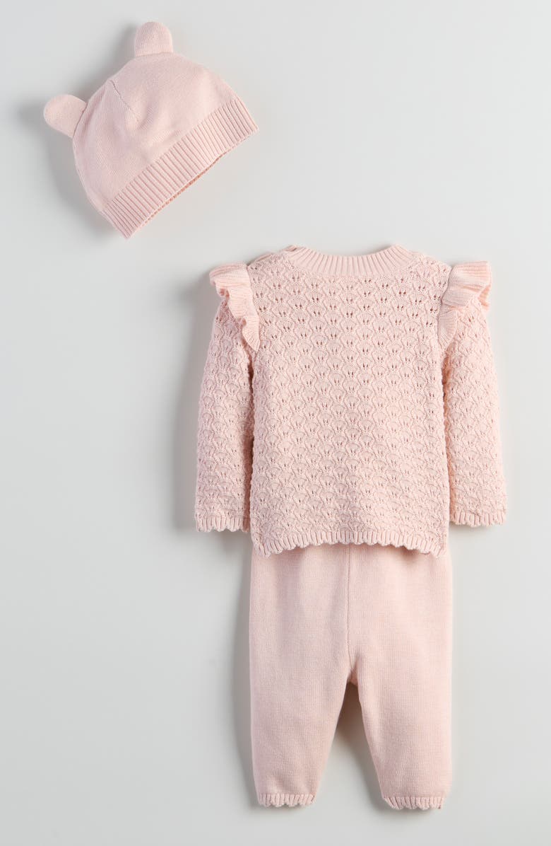 Nordstrom Kids' Sweet 3-Piece Sweater Set, Alternate, color, Pink Lotus