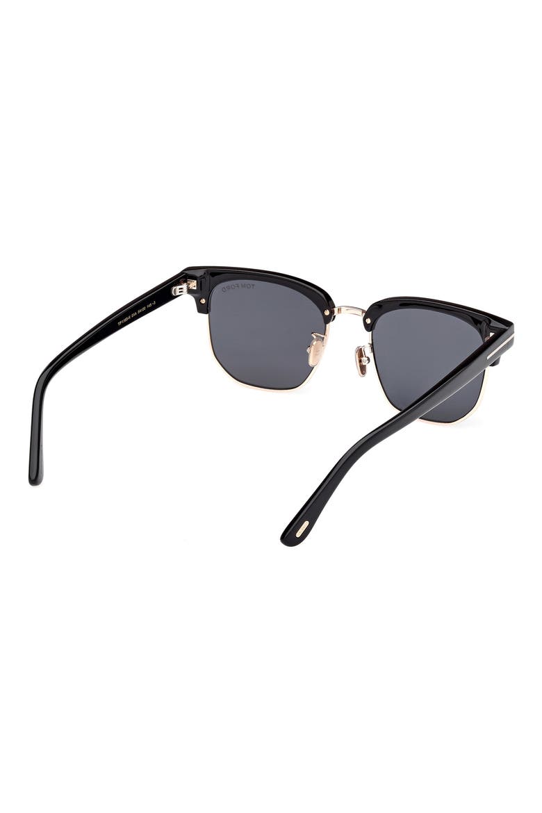 54mm Square Sunglasses, Alternate, color, SHINY BLACK / SMOKE