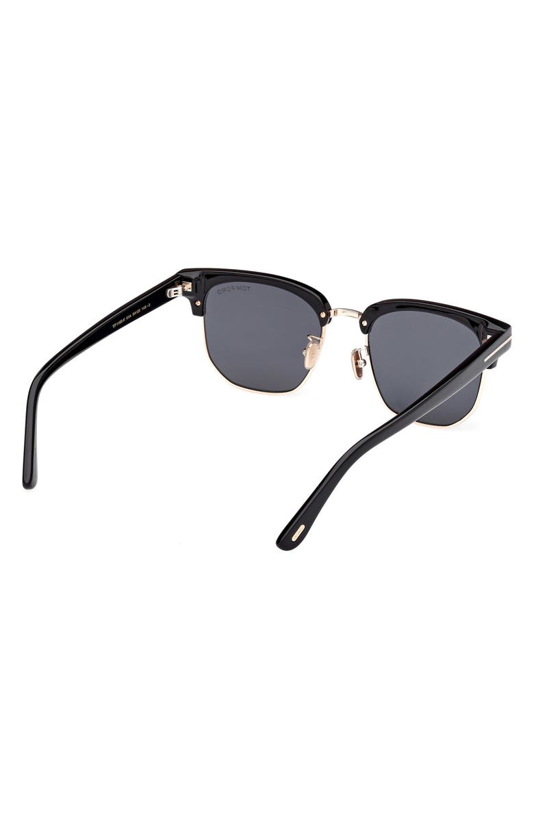 TOM FORD 54mm Square Sunglasses, Alternate, color, Shiny Black / Smoke