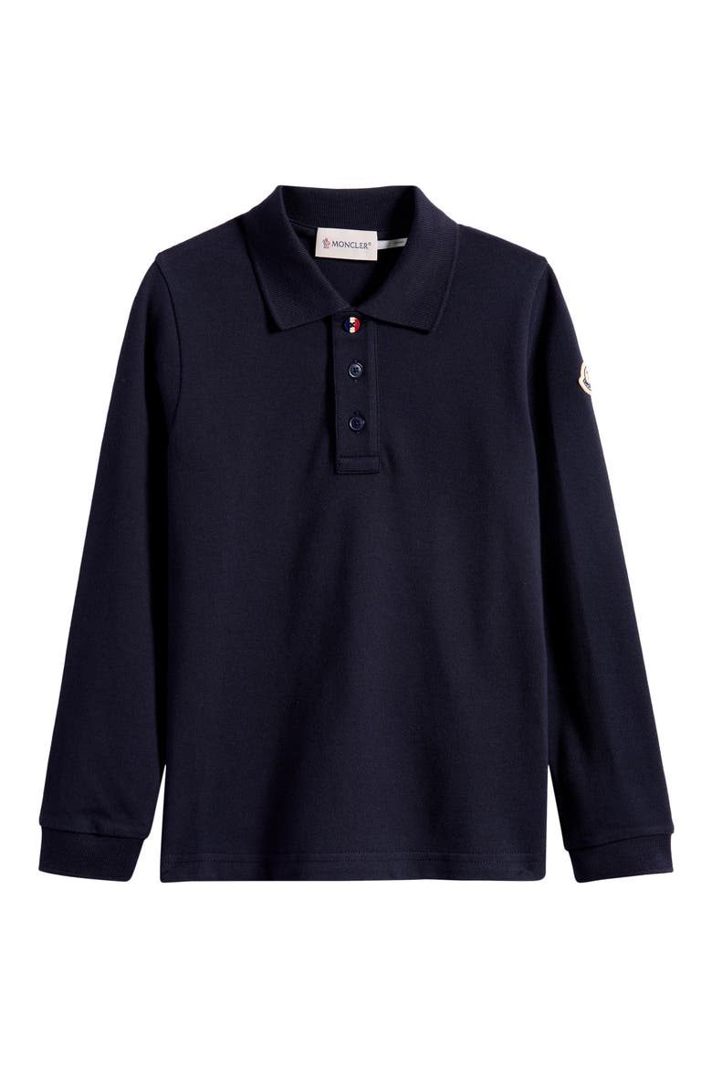 Kids' Long Sleeve Polo, Main, color, NAVY