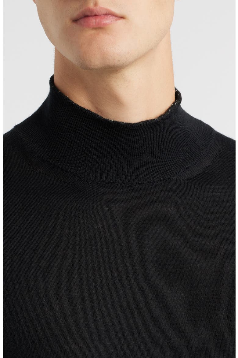 Mock Neck Wool & Silk Blend Sweater, Alternate, color, BLACK
