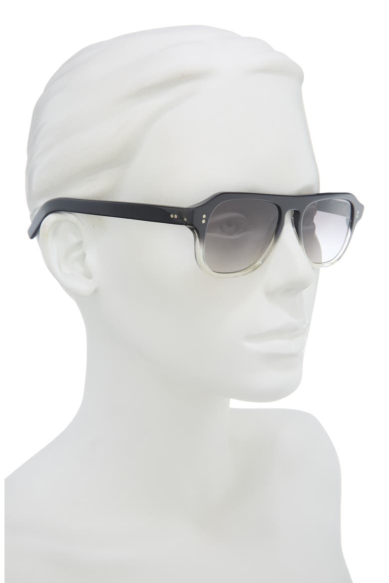 0822 Gradient Aviator Sunglasses, Main, color, BLACK TO CLEAR FADE