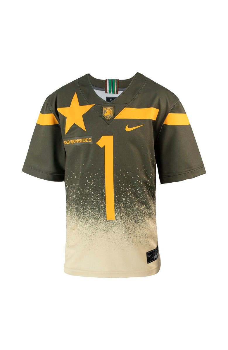 Nike Youth Nike #19 Olive Army Black Knights 1st Armored Division Old Ironsides Untouchable Football Jersey, Alternate, color, 
