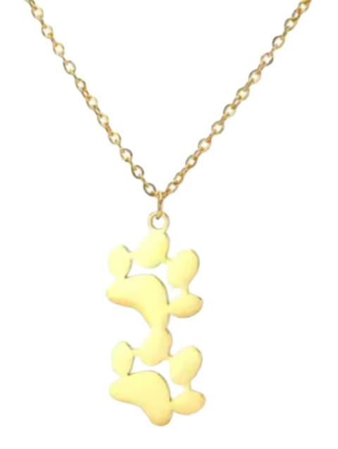 EverPaw Double Paw Print Gold Plated Necklace