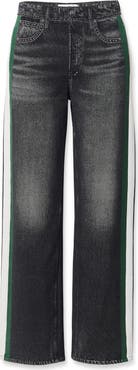 rag & bone rb Miramar Side Stripe High Waist Wide Leg Cotton Terry Sweatpant Track Pants