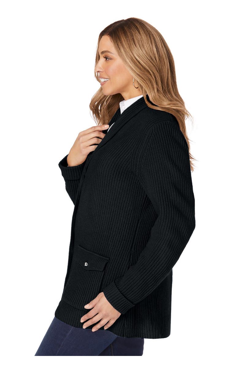 Jessica London Shaker Blazer, Alternate, color, Black
