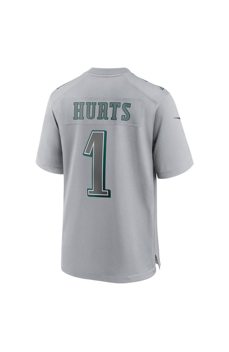 Nike Men's Nike Jalen Hurts Gray Philadelphia Eagles Super Bowl LVII Patch Atmosphere Fashion Game Jersey, Alternate, color, 