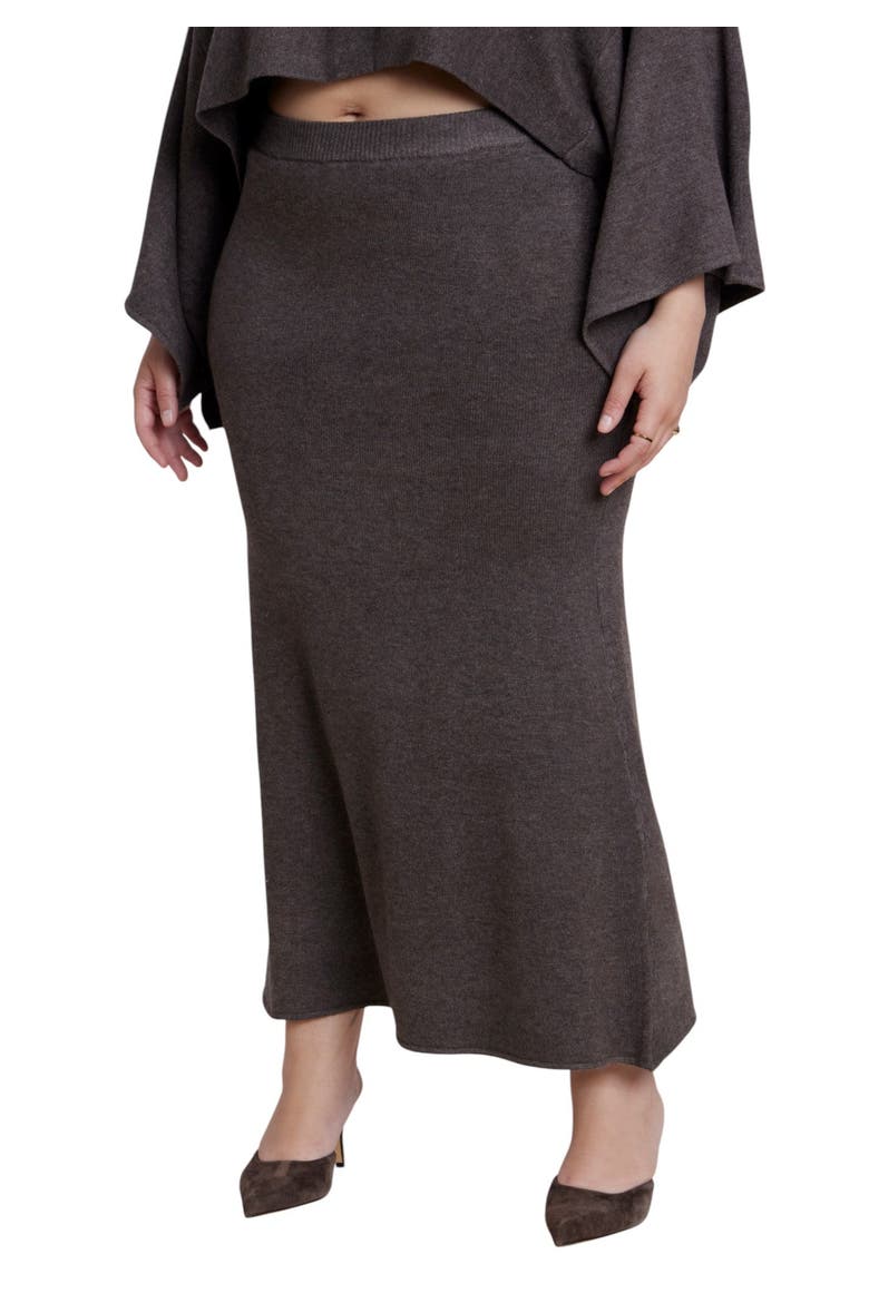 Sweater Maxi Skirt, Main, color, HEATHER MOCHA