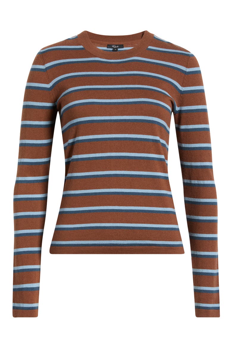 Davie Cotton & Cashmere Stripe Sweater, Alternate, color, MOCHA STRIPE