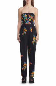 Lafayette 148 New York Floral Frost Fil Coupé Strapless Jumpsuit