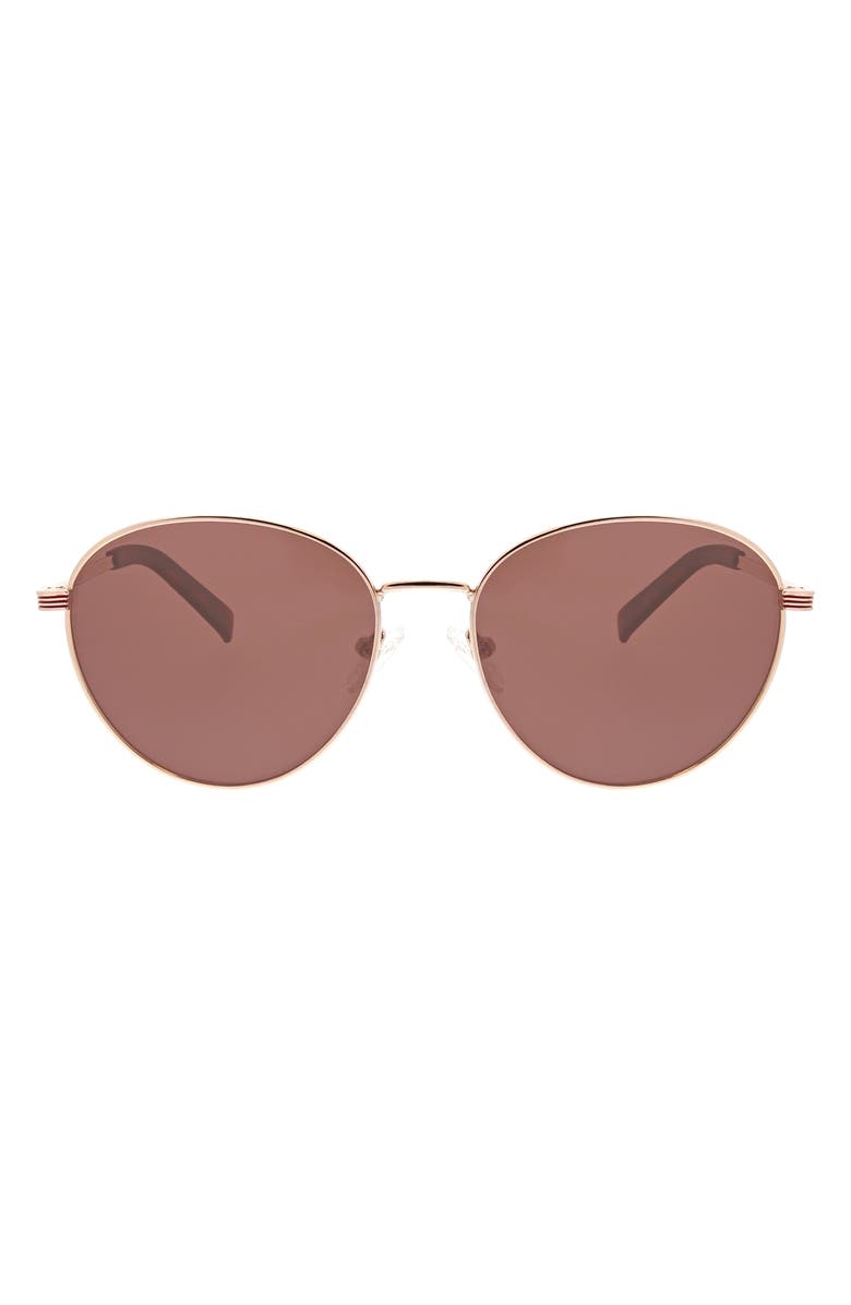 Hurley 59mm Polarized Round Sunglasses, Main, color, Rose Gold