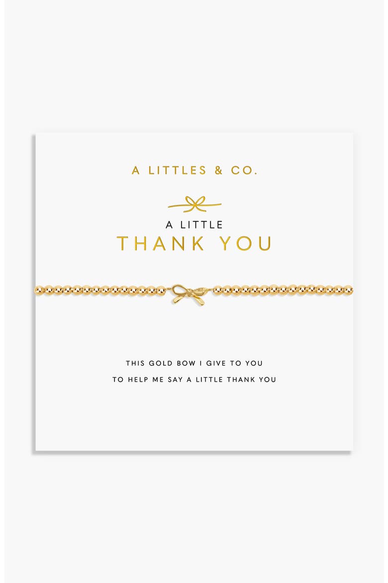 A Little 'Thank You' Bracelet in Gold-Tone Plating, Main, color, Metallic Gold