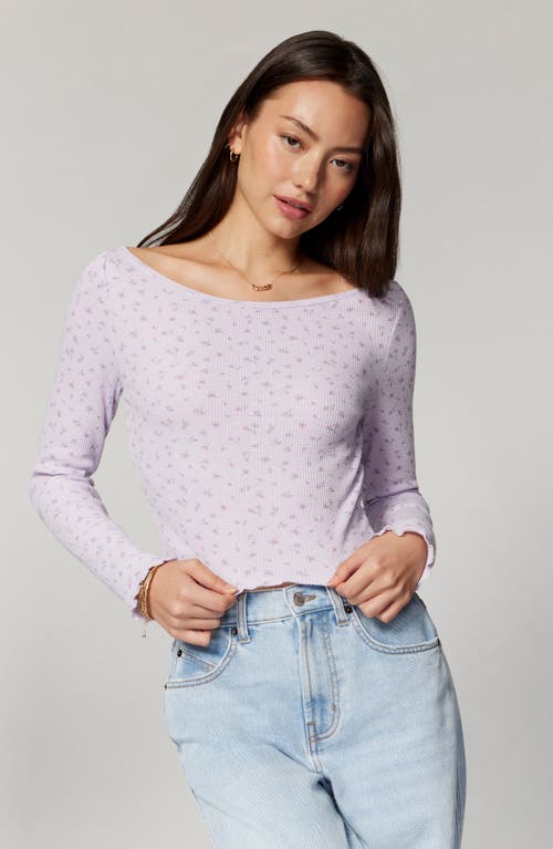 Florence By Mills Off The Shoulder Long Sleeve Crop Top In Purple
