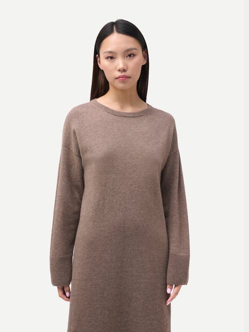 Gobi Cashmere C-neck Knit Dress In Brown