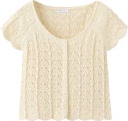 MANGO TEEN Open Stitch Knit Button-Up Shirt