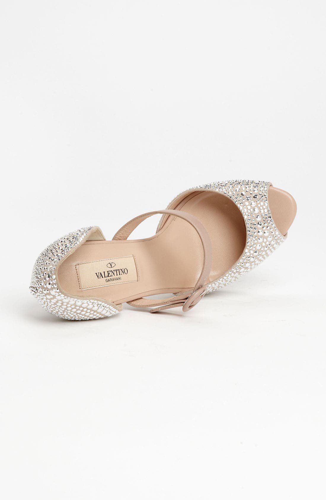 Valentino 'Microstud' Mary Jane Pump, Alternate, color, SILVER/ NUDE