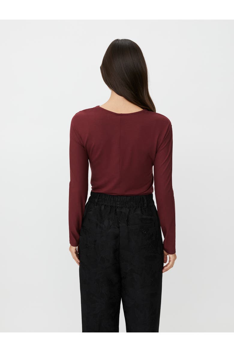 Mabelvina Asymmetric Twist Neck Top, Alternate, color, Tawny Port