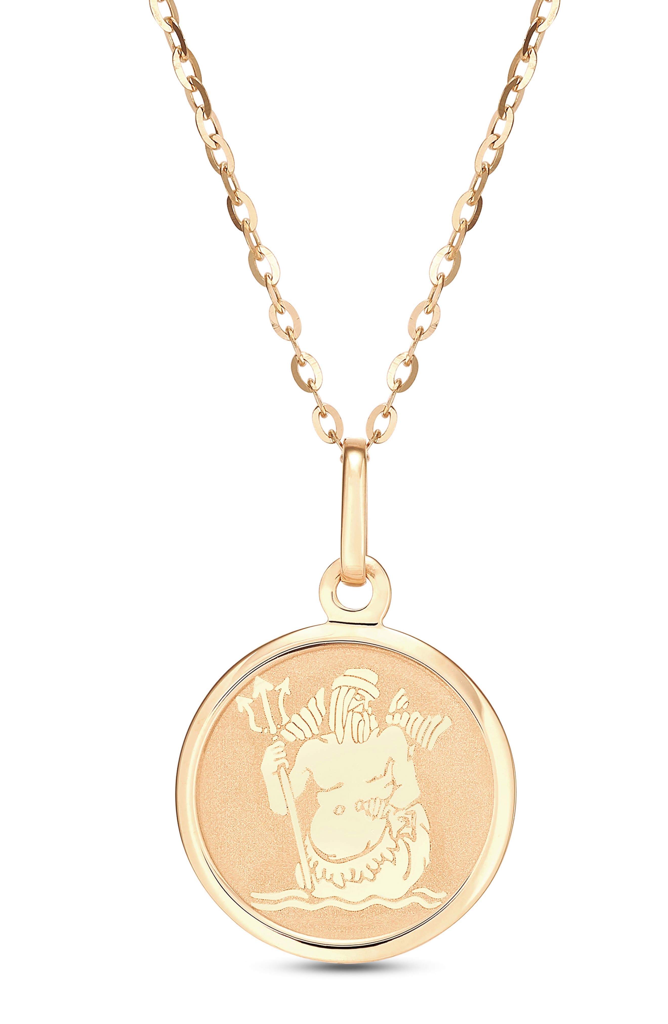 Frankie & Zoe 14K Yellow Gold Pisces Medallion Pendant Necklace