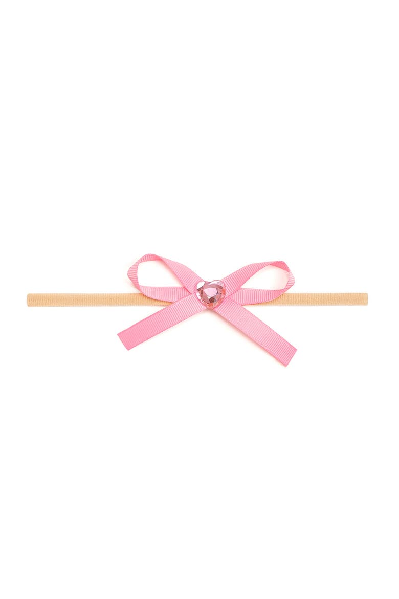 Dainty Heart Bow Baby Headband, Main, color, Pink