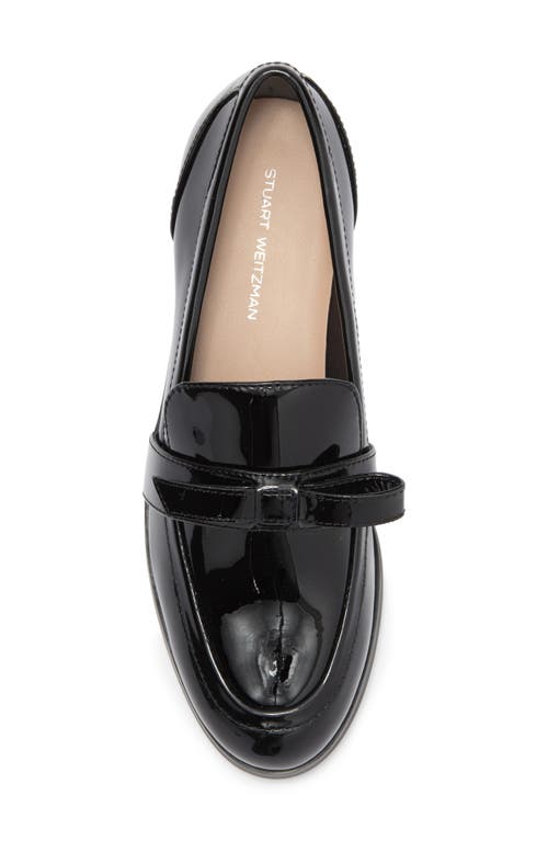 Stuart Weitzman Emma Bow Loafer In Black Patent
