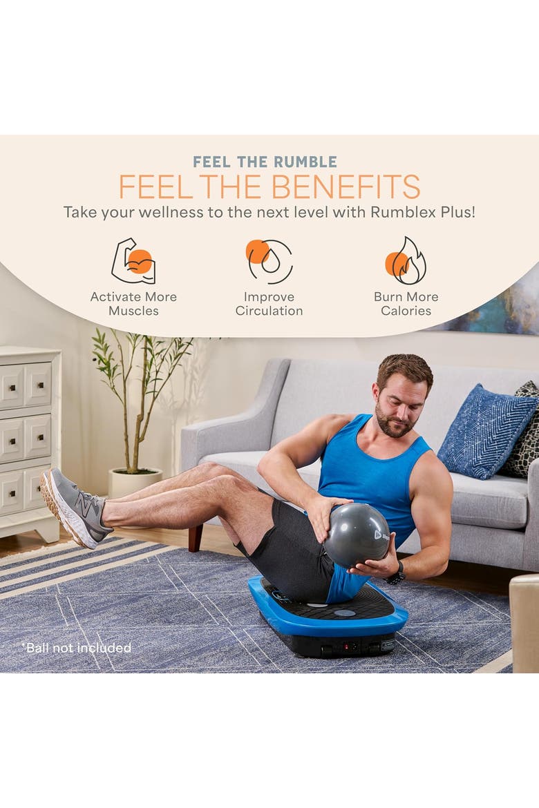Rumblex Plus 4D Vibration Plate Machine Exercise Machine with Triple Motors for Recovery and Fat Burn, Alternate, color, Blue