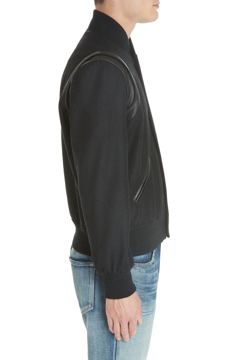 Saint Laurent Teddy Bomber Jacket, Alternate, color,