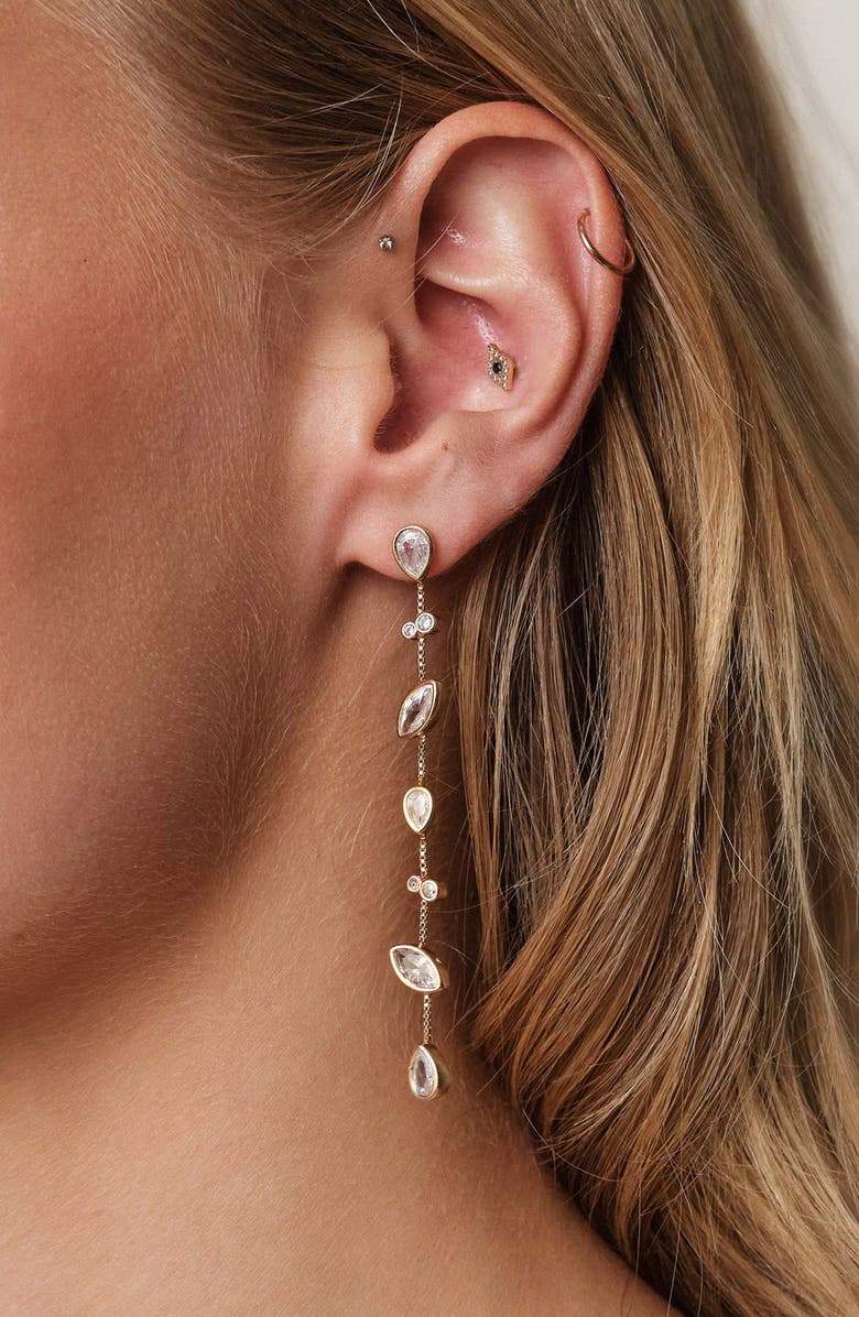 Ettika Crystal Linear Earrings, Alternate, color,