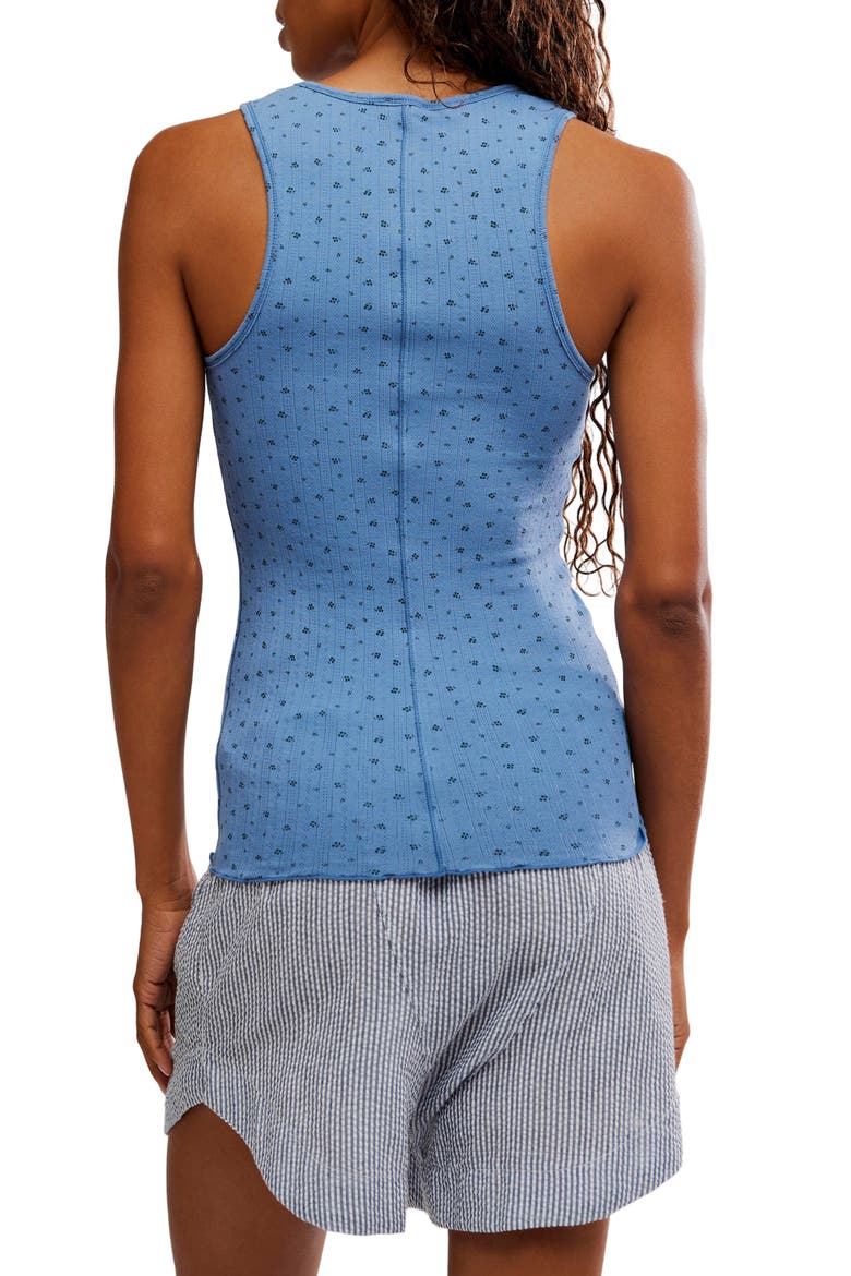 Fresh in Love Ditsty Floral Stretch Cotton Tank, Alternate, color, DENIM COMBO