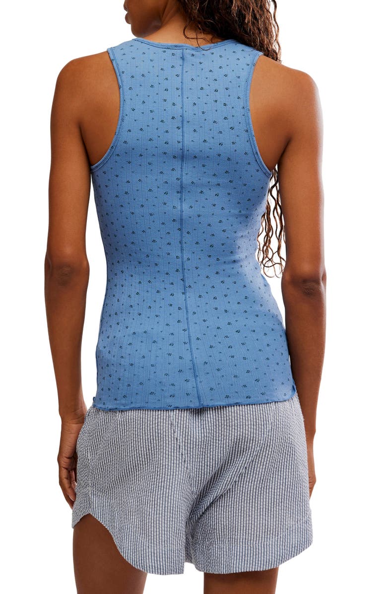 Free People Fresh in Love Ditsty Floral Stretch Cotton Tank, Alternate, color, Denim Combo