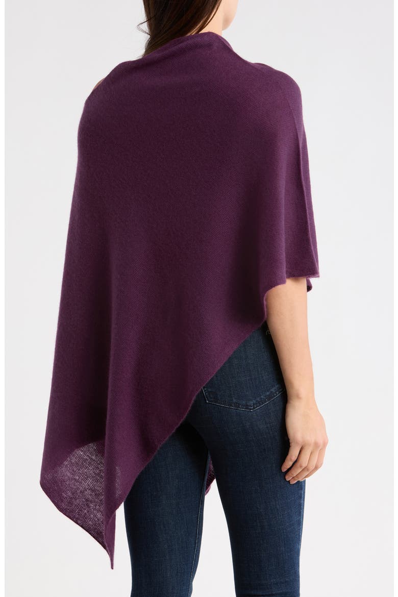 Cowl Neck Knit Poncho, Alternate, color, EGGPLANT