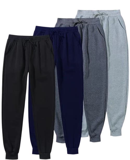 Benben 4 Pack Mens Basic Everday Joggers Ultra Soft Fleece In Animal Print