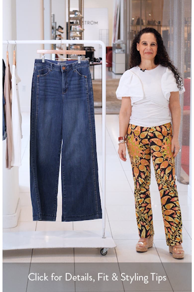 Skyrise Double Side Seam Wide Leg Jeans video