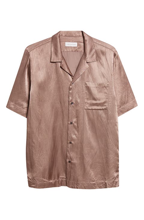 Carltone Crinkled Satin Camp Shirt