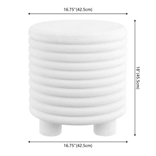 Jonathan Y Evans 18" Minimalist Modern 3-legged Drum Indoor/outdoor Accent Table In White Frosted