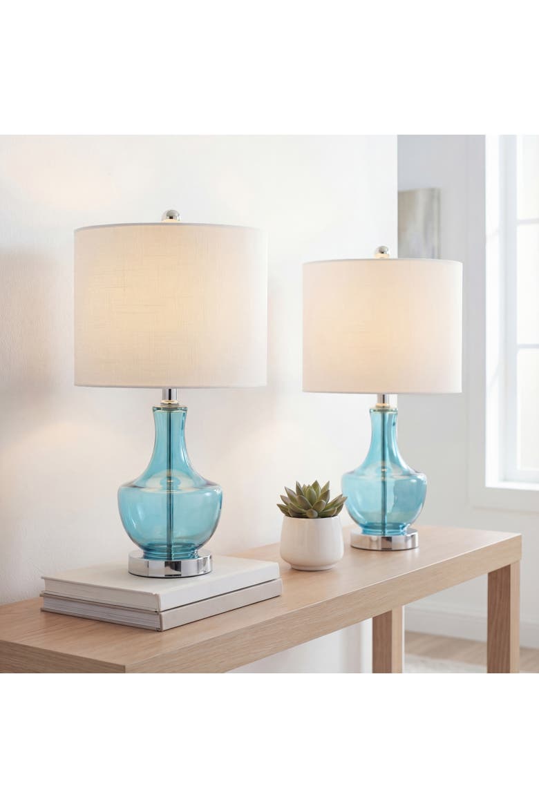 Colette Mini Glass LED Table Lamp, Main, color, Light Blue