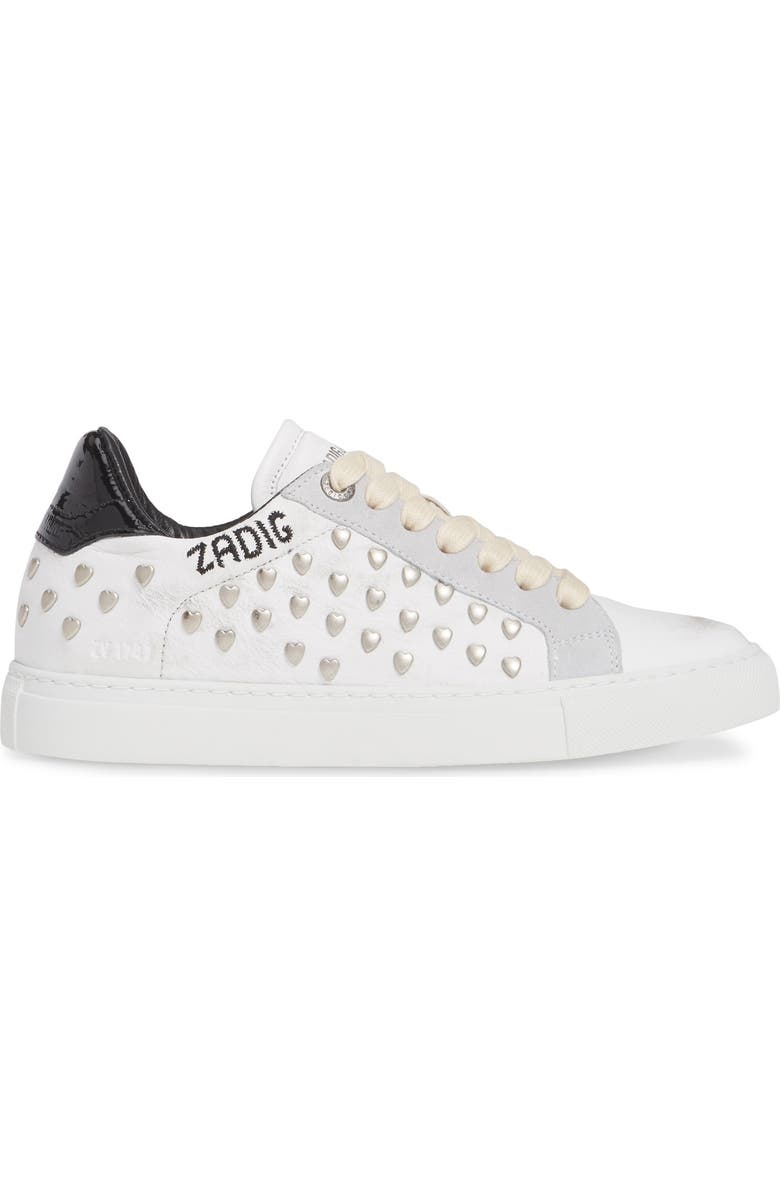 Zadig & Voltaire ZV1747 Heart Stud Sneaker, Alternate, color,
