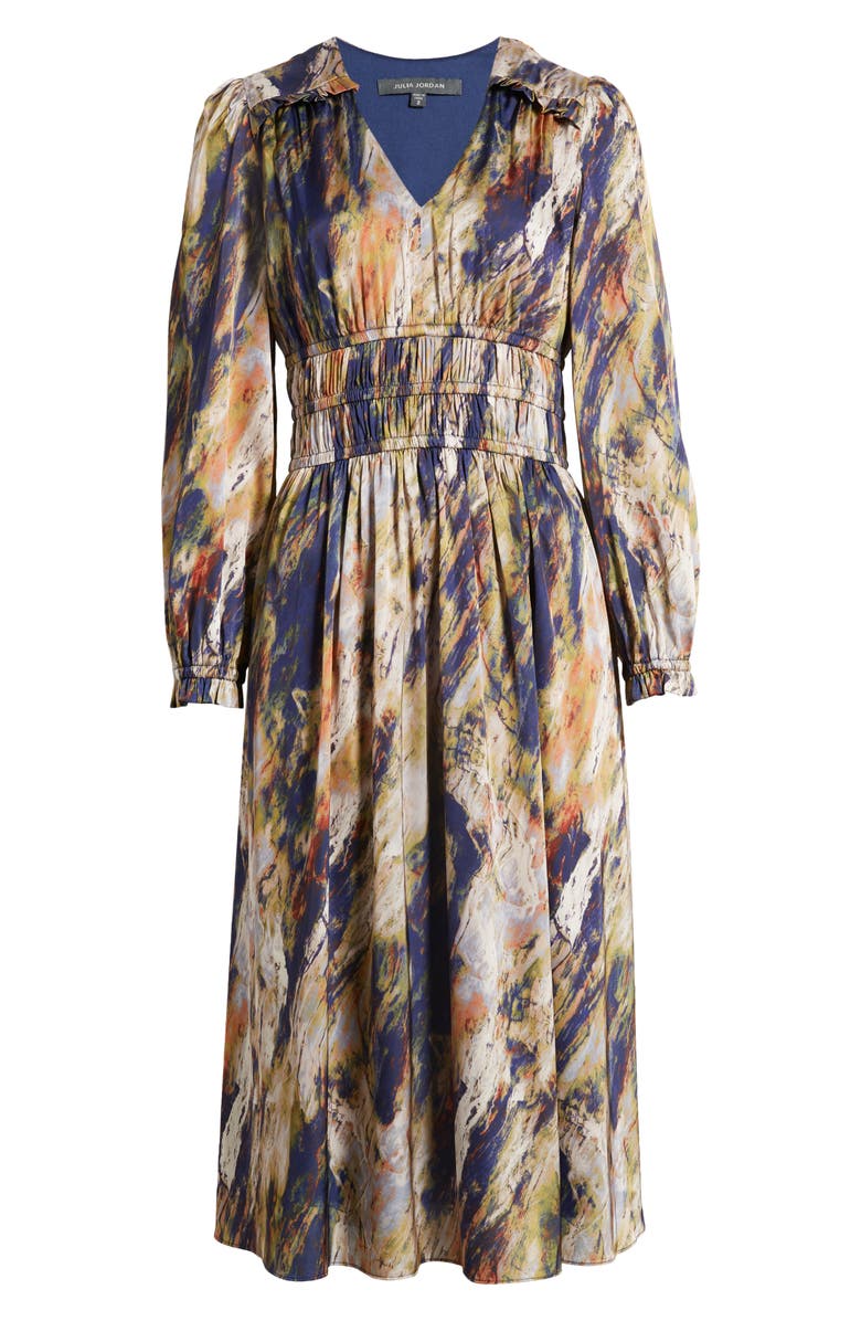 Julia Jordan Abstract Print Long Sleeve Midi Dress, Alternate, color,