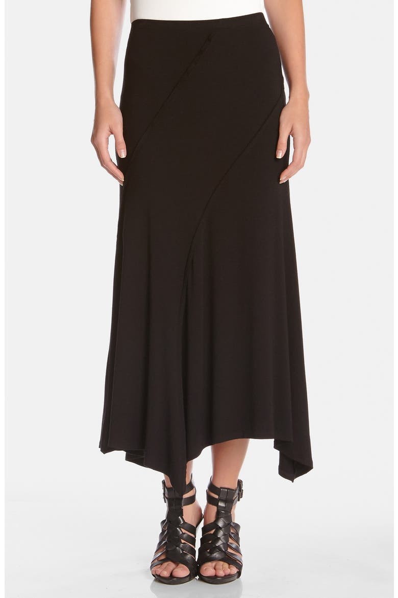 Spiral Seam Stretch Knit Maxi Skirt, Main, color, BLACK