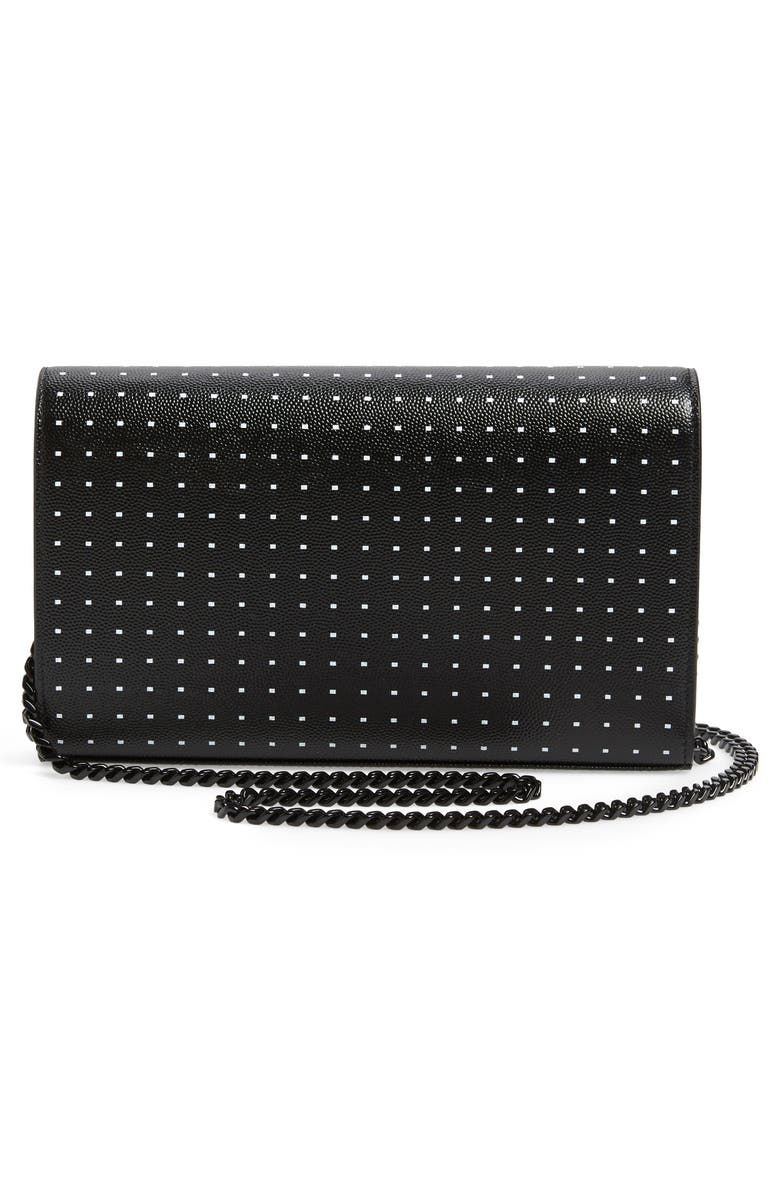 Saint Laurent Kate Square Dot Wallet on a Chain, Alternate, color,