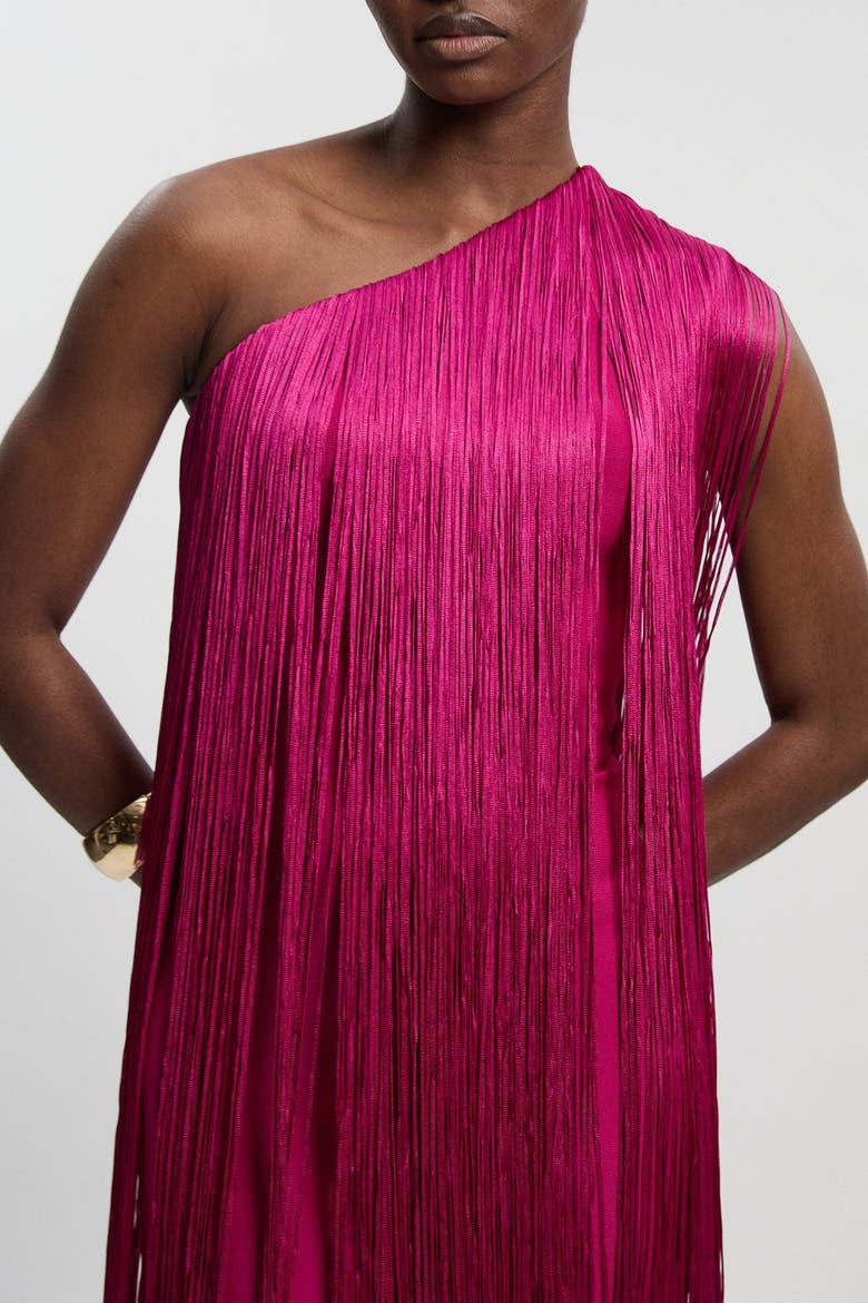 Bandage Fringe Mini Dress, Alternate, color, Magenta