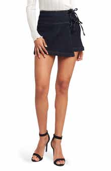FLYING TOMATO Tie Front Denim Skort