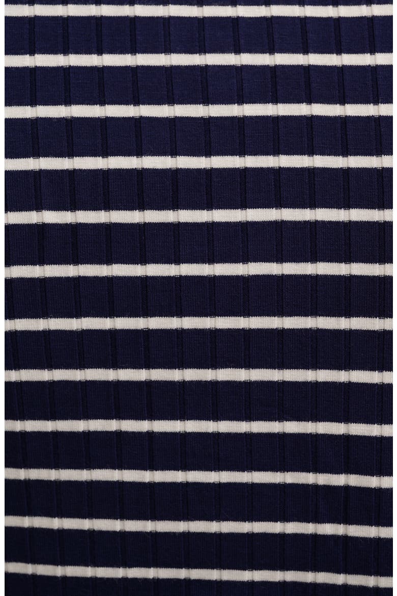 Stripe Rib Button-Up Knit Top, Alternate, color, ECLIPSE/ BONE