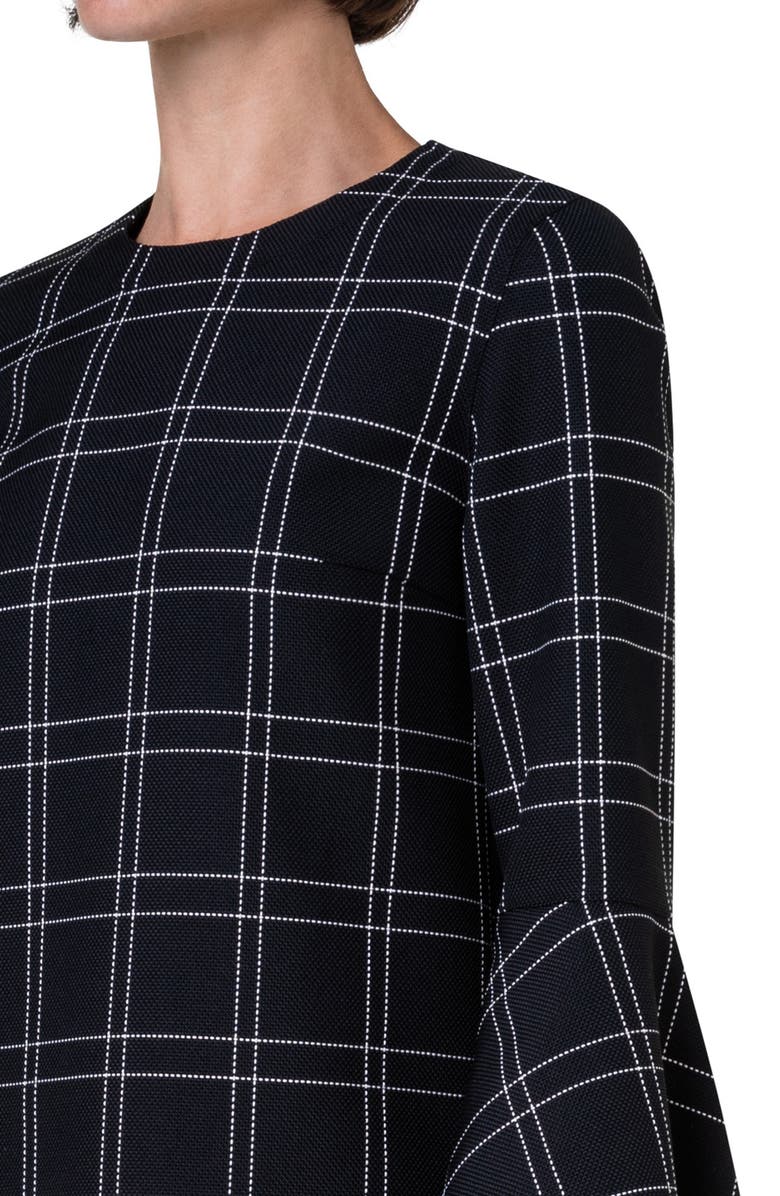 Akris punto Windowpane Plaid Shift Dress, Alternate, color, 