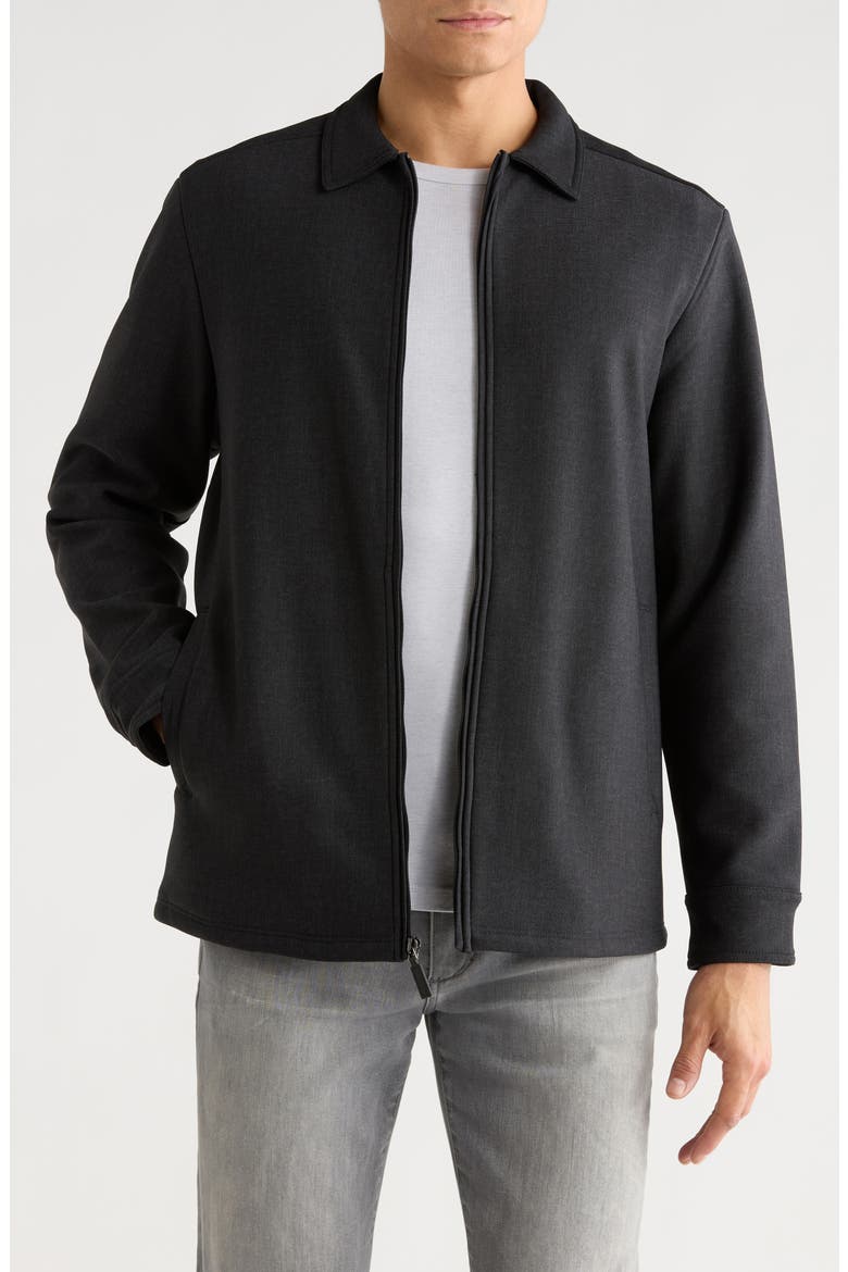 Zip Shirt Jacket, Main, color, BLACK
