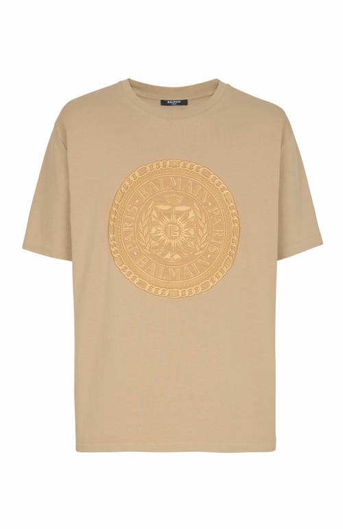 Balmain Embroidered Medallion T-shirt In Brown